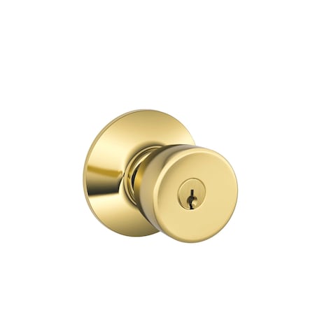 Schlage Schlage Bell Bright Brass Entry Lockset 1-3/4 in. F51ABEL605